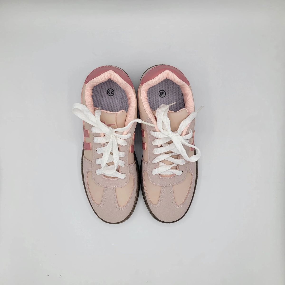 Cross B. pink retro panelled sneaker, front view