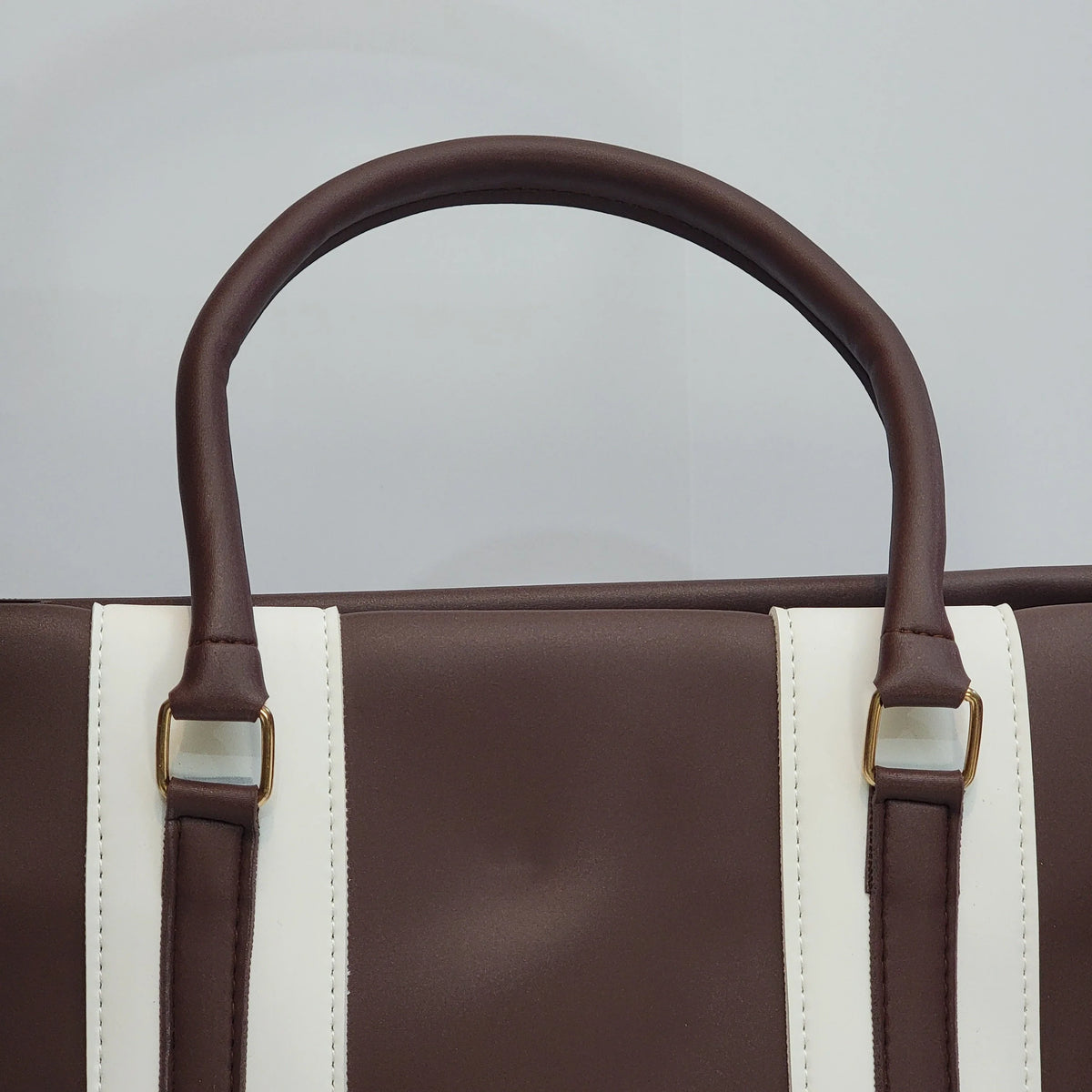 Cross B. coffee brown structured tote bag, back view