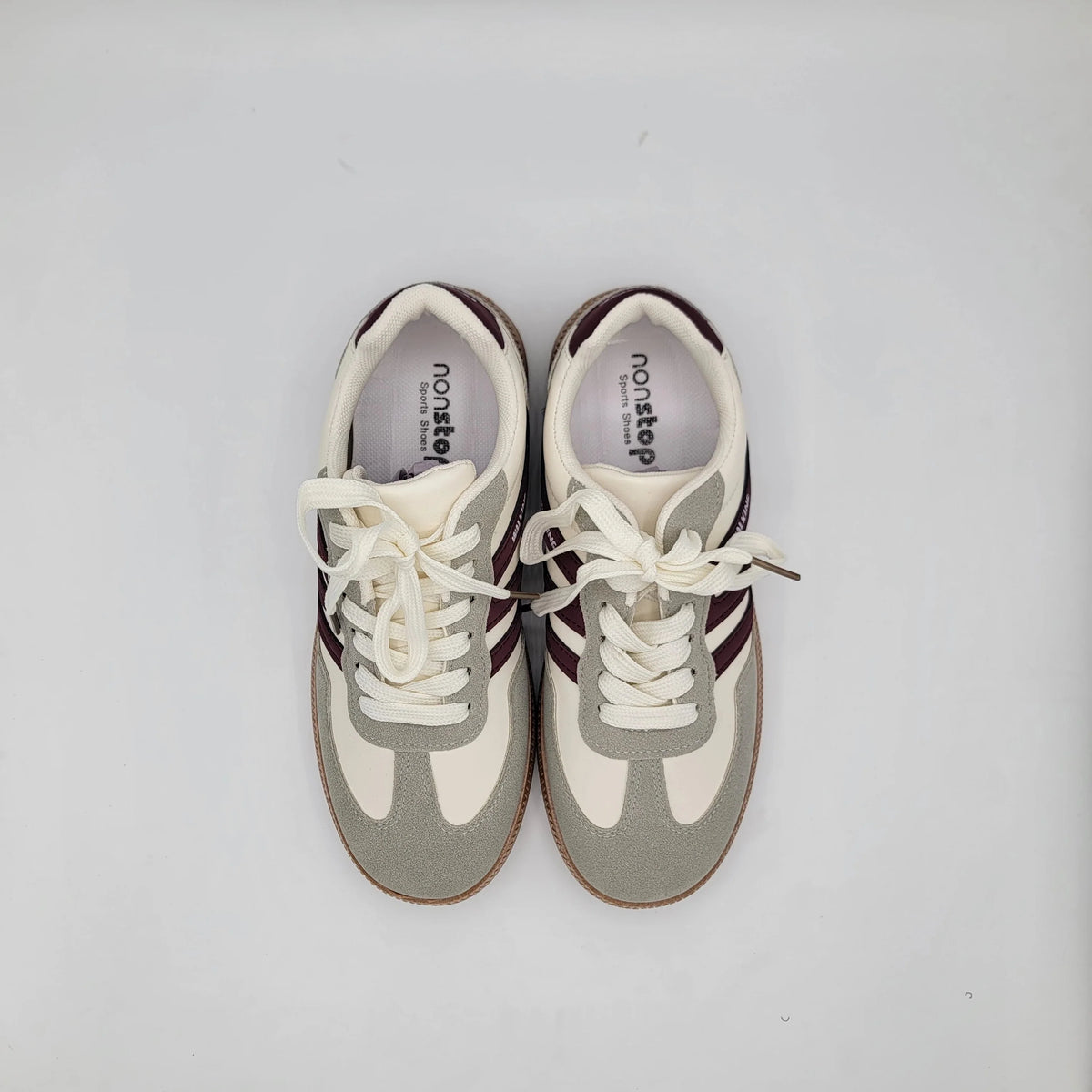 Cross B. red classic lace-up sneaker, back view