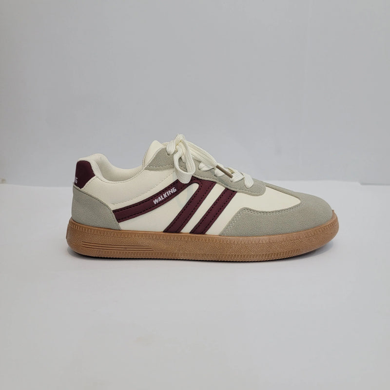 Cross B. red classic lace-up sneaker, front view