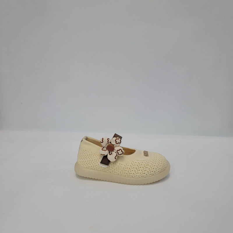 Flower Knit Ballerina Toddler Shoes - A-90